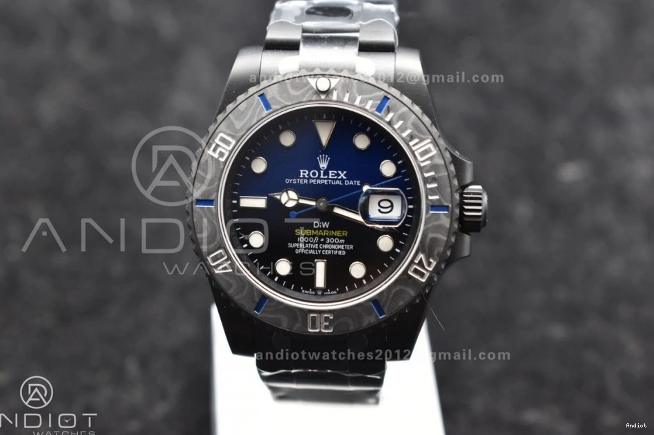 DLC DIW VS3135 on VSF Submariner DLC Blue Bracelet Sandblasted Edition 1:1 Best Dial Black 0129